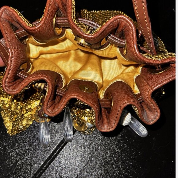 Cole Haan Gold Mesh Hanging Charms G Series Limited Edition Retail $500 - Picture 4 of 16